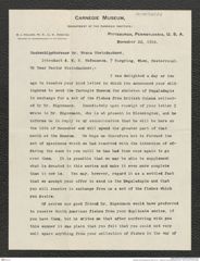 Nachlass Franz Steindachner, Brief von W. J. Holland an Franz Steindachner (22.11.1910), Inv.Nr. 235.03, Seite 1